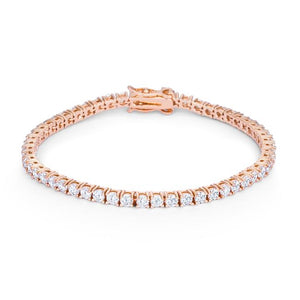 5.75ct Rose Goldtone Cubic Zirconia Tennis Bracelet - Jewelry Xoxo