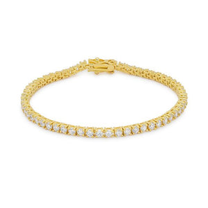 Goldtone Finish Victorian Cubic Zirconia Tennis 7 Inch Bracelet - Jewelry Xoxo