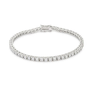 Silvertone Finish Victorian Cubic Zirconia Tennis 8 Inch Bracelet - Jewelry Xoxo