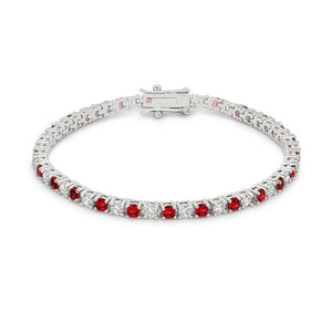 Ruby Red Cubic Zirconia Tennis Bracelet - Jewelry Xoxo
