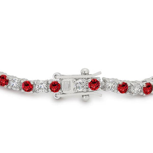Ruby Red Cubic Zirconia Tennis Bracelet - Jewelry Xoxo