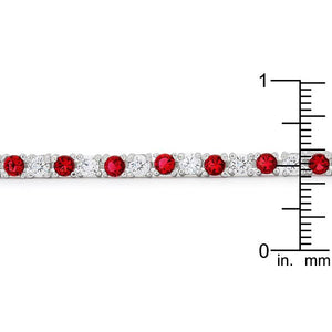 Ruby Red Cubic Zirconia Tennis Bracelet - Jewelry Xoxo