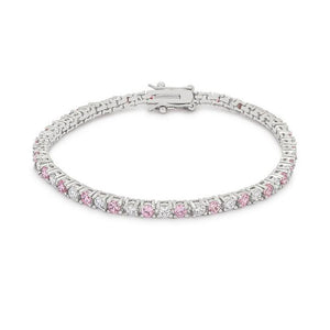 Lace Pink Cubic Zirconia Tennis Bracelet - Jewelry Xoxo