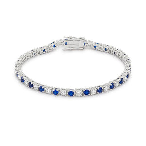 Sapphire Blue Cubic Zirconia Tennis Bracelet - Jewelry Xoxo