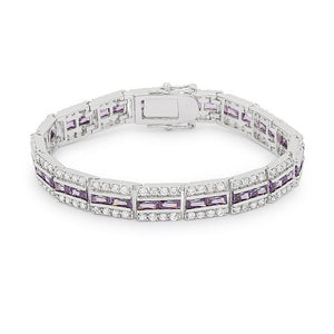 Balboa Purple Cubic Zirconia Bracelet - Jewelry Xoxo