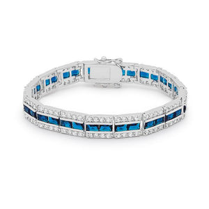 Balboa Blue Cubic Zirconia Bracelet - Jewelry Xoxo