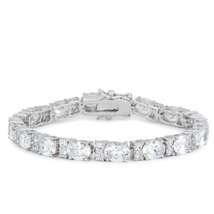 Oversized Oval Cubic Zirconia Tennis Bracelet - Jewelry Xoxo