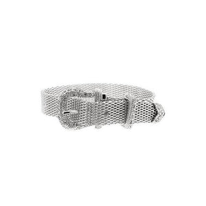 Silvertone Finish Buckle Bracelet - Jewelry Xoxo