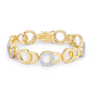 Circle Bijoux 7 Inch Two Tone Bracelet - Jewelry Xoxo