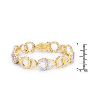 Circle Bijoux 7 Inch Two Tone Bracelet - Jewelry Xoxo