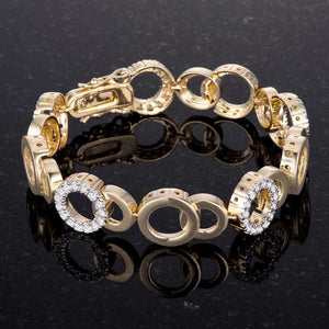 Circle Bijoux 7 Inch Two Tone Bracelet - Jewelry Xoxo