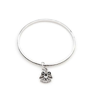 Solitaire Angel Charm Bangle - Jewelry Xoxo