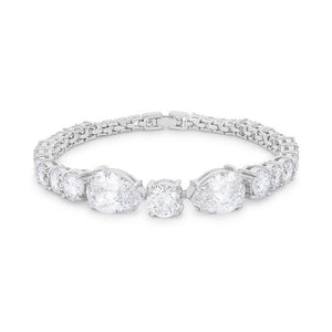 Elegant Pear and Round Cubic Zirconia Tennis Bracelet - Jewelry Xoxo