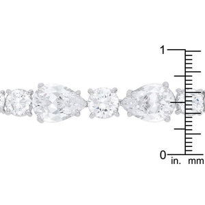 Elegant Pear and Round Cubic Zirconia Tennis Bracelet - Jewelry Xoxo