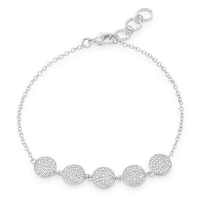 Carol 0.8ct CZ Rhodium Pave Disc Bracelet - Jewelry Xoxo