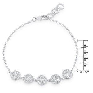 Carol 0.8ct CZ Rhodium Pave Disc Bracelet - Jewelry Xoxo