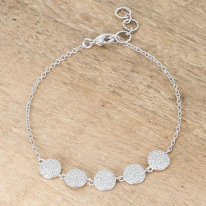 Carol 0.8ct CZ Rhodium Pave Disc Bracelet - Jewelry Xoxo