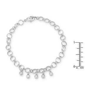 .55 Ct Stunning 8 Rhodium Bracelet with CZ Charms - Jewelry Xoxo