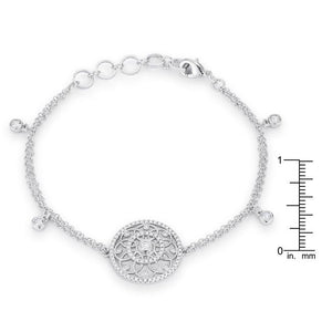 .5 Ct Rhodium Bracelet with Interlocking Circles and CZ - Jewelry Xoxo