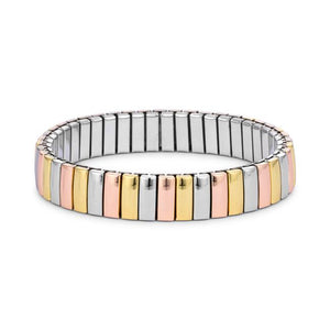 Tri-tone Stainless Steel Stretch Bracelet - Jewelry Xoxo