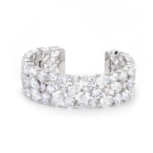 Bejeweled Cubic Zirconia Cuff - Jewelry Xoxo