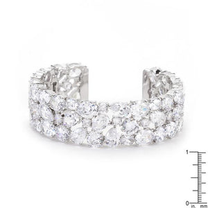 Bejeweled Cubic Zirconia Cuff - Jewelry Xoxo