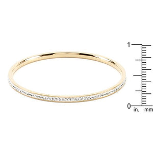 Simple Goldtone Finish Crystal Bangle - Jewelry Xoxo