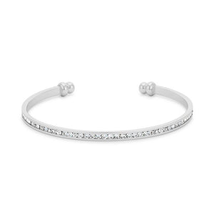 Channel-Set Clear Crystal Cuff - Jewelry Xoxo