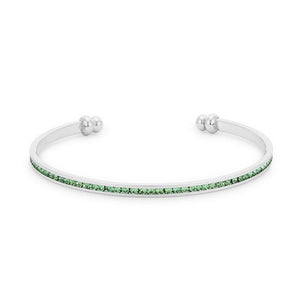 Channel-Set Peridot Green Cubic Zirconia Cuff - Jewelry Xoxo