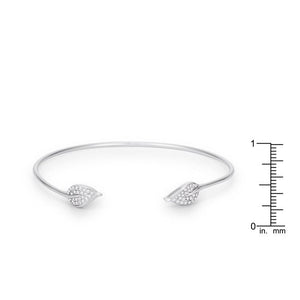 Trendy Rhodium Bracelet with Clear Cubic Zirconia Accents - Jewelry Xoxo