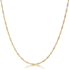 18 Inch Gold Twisted Chain - Jewelry Xoxo