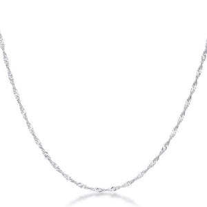 16 Inch Silver Twisted Chain - Jewelry Xoxo