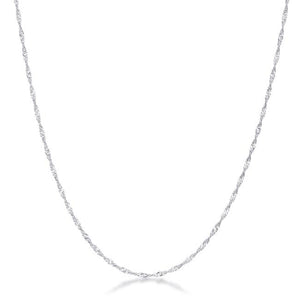 16 Inch Silver Twisted Chain - Jewelry Xoxo