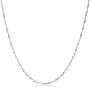 18 Inch Silver Twisted Chain - Jewelry Xoxo