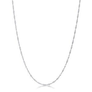 18 Inch Silver Twisted Chain - Jewelry Xoxo