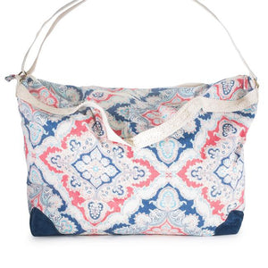 Karen Blue Multicolor Floral And Lace Duffle Bag - Jewelry Xoxo