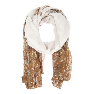 Brown Mona Watercolor Floral Scarf - Jewelry Xoxo