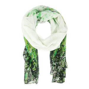 Green Mona Watercolor Floral Scarf - Jewelry Xoxo