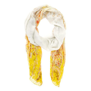 Yellow Mona Watercolor Floral Scarf - Jewelry Xoxo