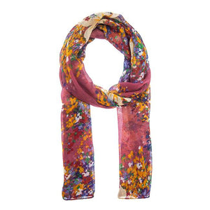 Pink Franchesca Artsy Floral Scarf - Jewelry Xoxo
