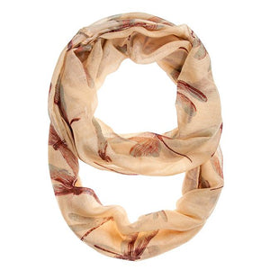 Dragonfly Peach Infinity Scarf - Jewelry Xoxo