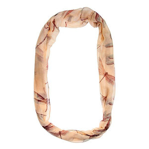 Dragonfly Peach Infinity Scarf - Jewelry Xoxo