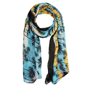 Blue Bonnie Tropical Scarf - Jewelry Xoxo