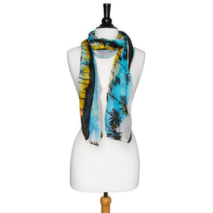 Blue Bonnie Tropical Scarf - Jewelry Xoxo