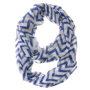 Zig Zag Blue Infinity Scarf - Jewelry Xoxo