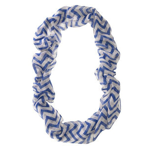 Zig Zag Blue Infinity Scarf - Jewelry Xoxo