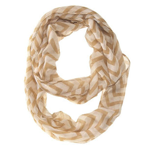 Zig Zag Camel Infinity Scarf - Jewelry Xoxo