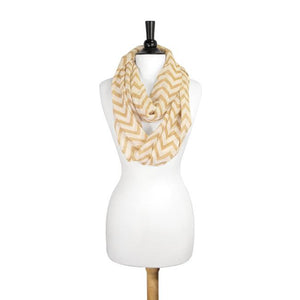 Zig Zag Camel Infinity Scarf - Jewelry Xoxo