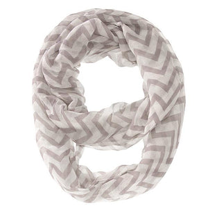 Zig Zag Grey Infinity Scarf - Jewelry Xoxo