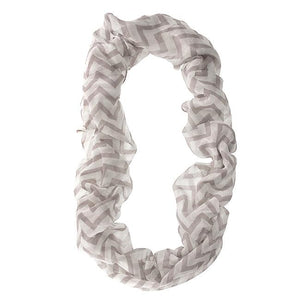 Zig Zag Grey Infinity Scarf - Jewelry Xoxo